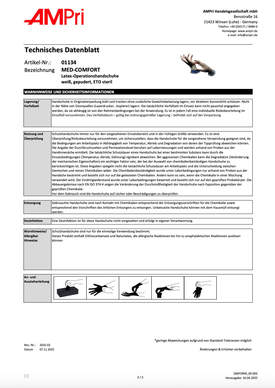 OP-Handschuhe, Latex Einmalhandschuhe, Med-Comfort