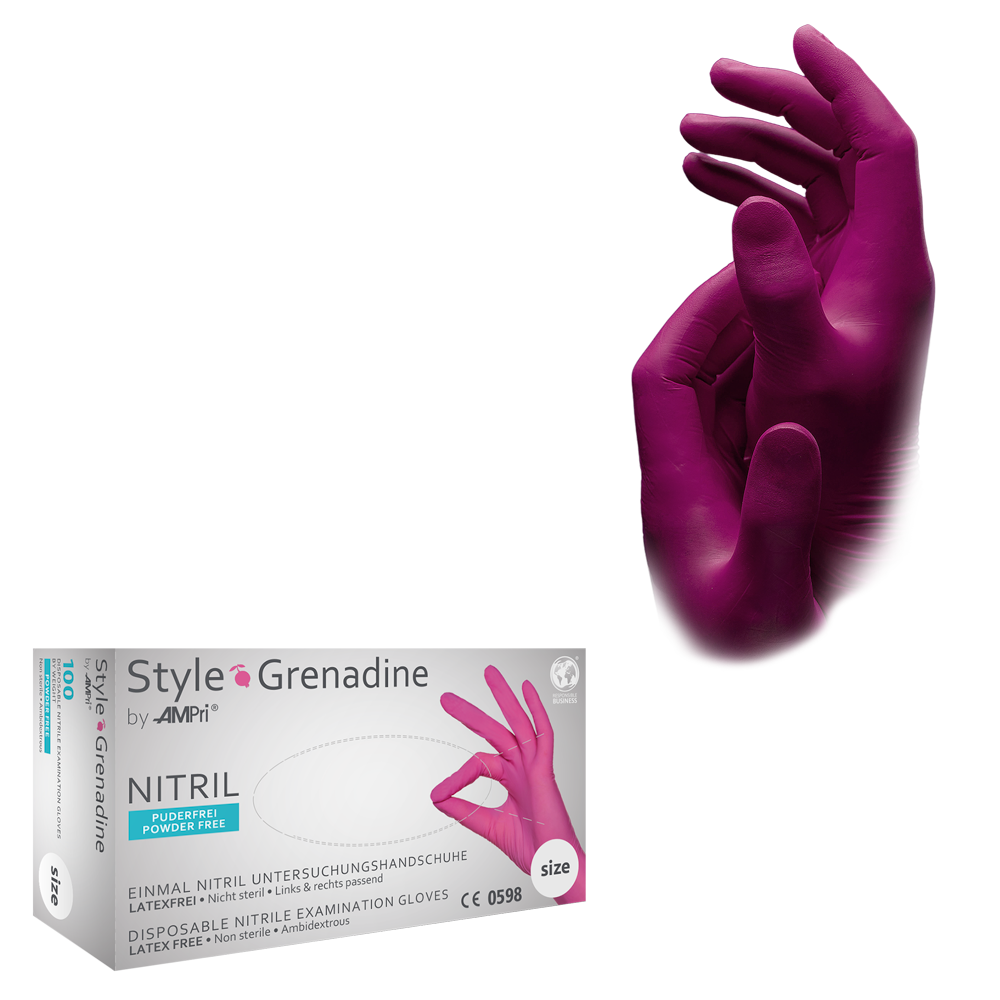Nitrilhandschuhe, magenta, pink, puderfrei, Style Grenadine by Med-Comfort