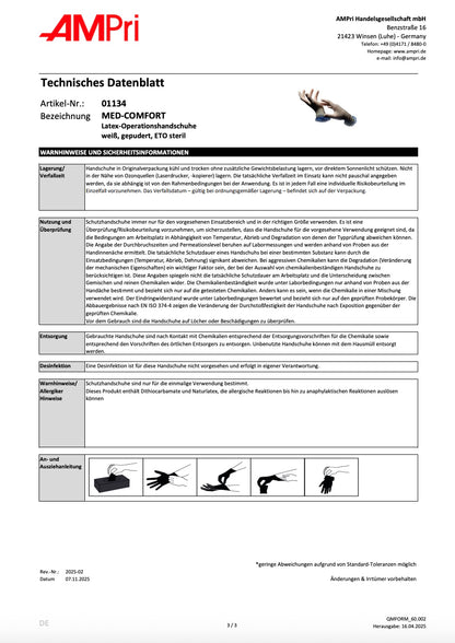 OP-Handschuhe, Latex Einmalhandschuhe, Med-Comfort