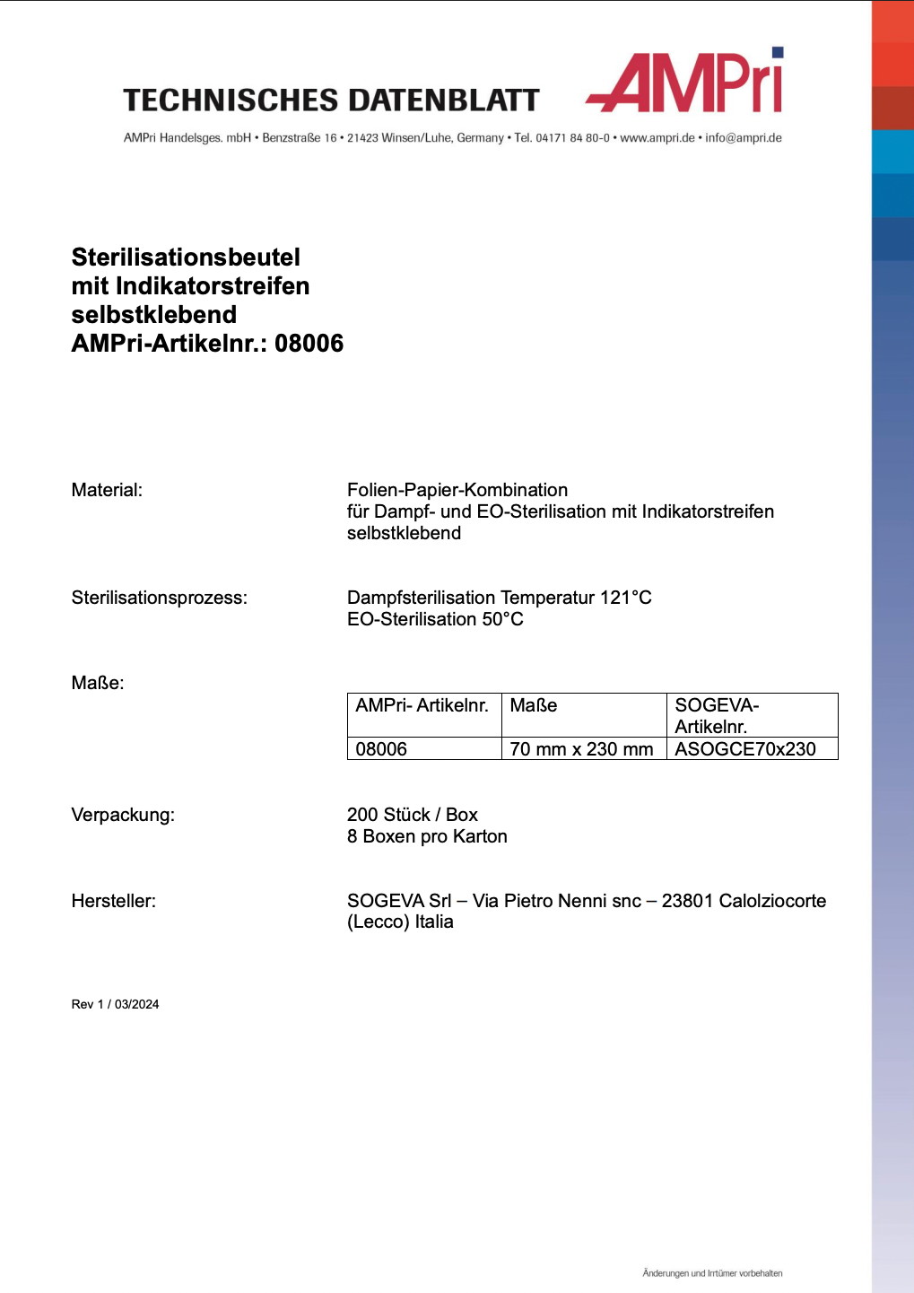 Sterilisationsbeutel 70x230mm, selbstklebende Sterilisationsbeutel für den Dentalbedarf