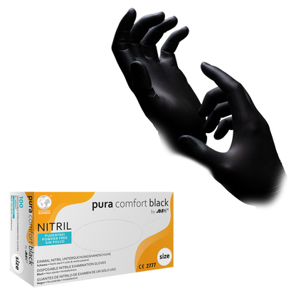 Nitrilhandschuhe, schwarz, puderfrei, Puracomfort Black