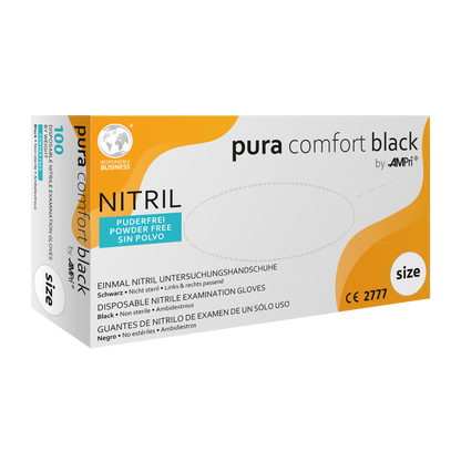 Nitrilhandschuhe, schwarz, puderfrei, Puracomfort Black