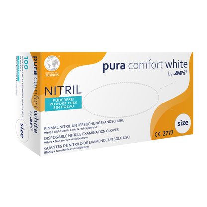 Nitrilhandschuhe, weiß, puderfrei, Puracomfort white