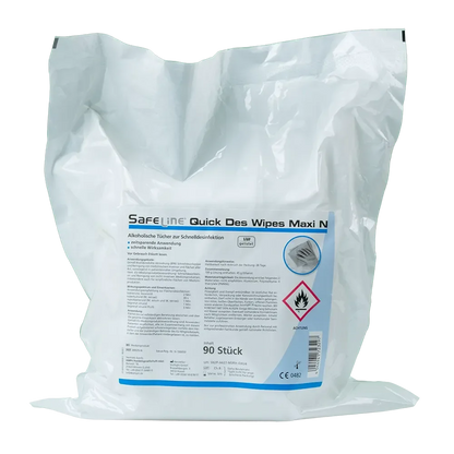 Desinfektionstücher, Maxi Set, im Standbodenbeutel, Safeline Quick Des Wipes