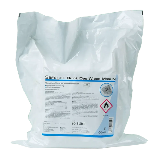 Desinfektionstücher, Maxi Set, im Standbodenbeutel, Safeline Quick Des Wipes
