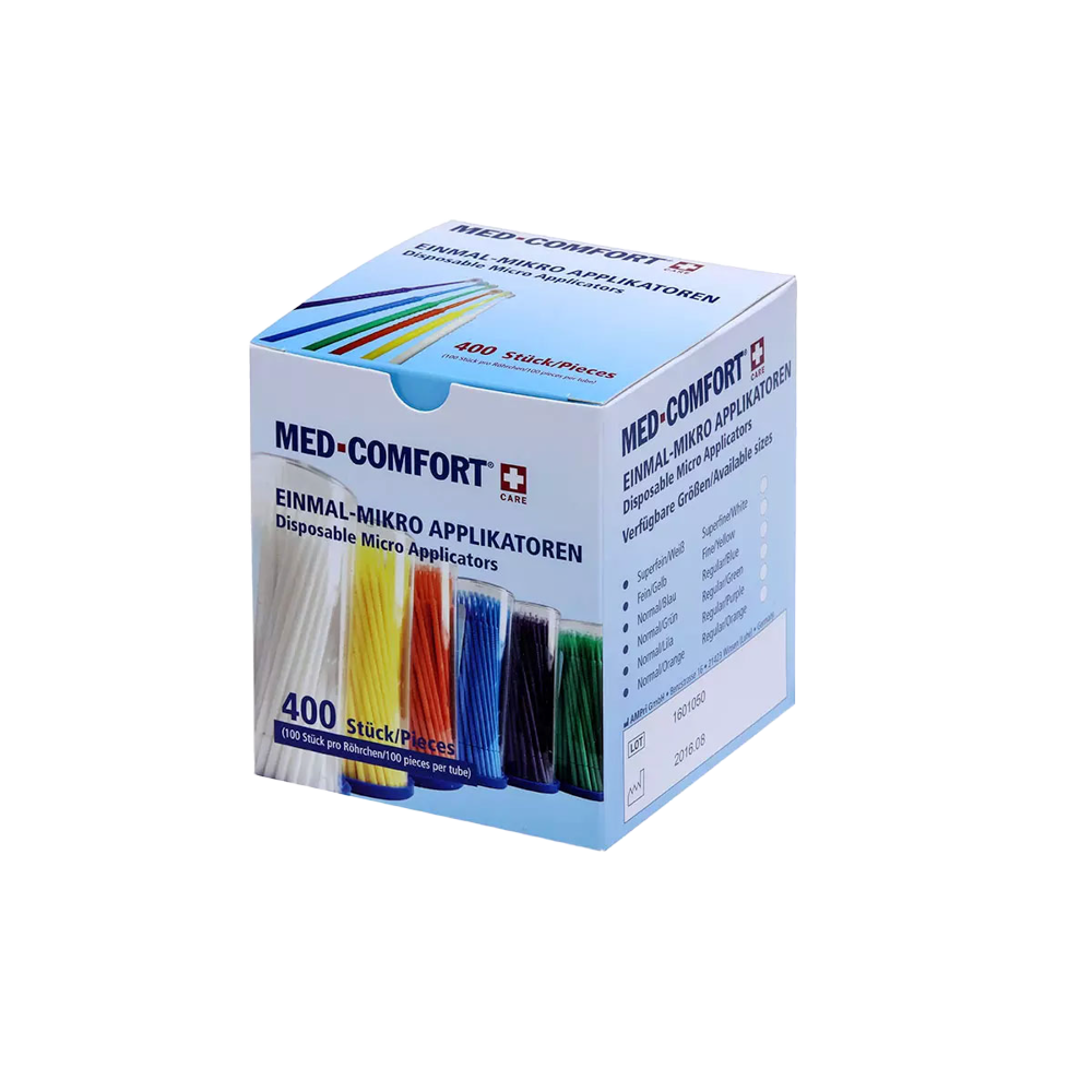 Einmal Mikroapplikatoren, 10cm, weiß, superfine, Kunststoff, Nylon, Med-Comfort