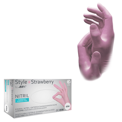 Nitrilhandschuhe, rosa, puderfrei, Style Strawberry by Med-Comfort