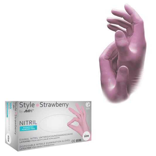 Nitrilhandschuhe, rosa, puderfrei, Style Strawberry by Med-Comfort
