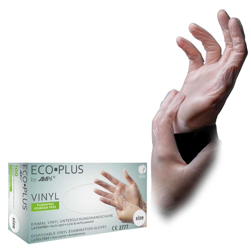 Vinylhandschuhe, puderfrei, Eco-Plus