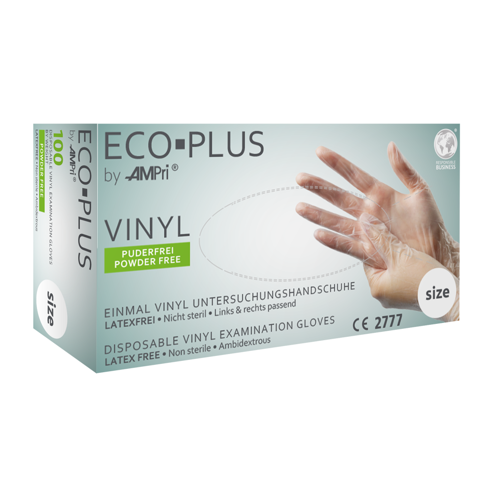 Vinylhandschuhe, puderfrei, Eco-Plus