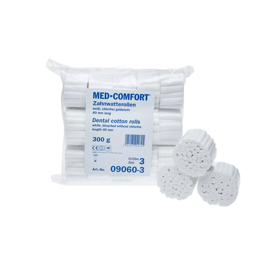 Dental Einmal Zahnwatterollen, 1 = 0,8 cm, Länge je 3,8 cm, weiß, Med-Comfort
