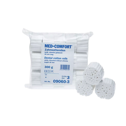 Dental Einmal Zahnwatterollen, 1 = 0,8 cm, Länge je 3,8 cm, weiß, Med-Comfort